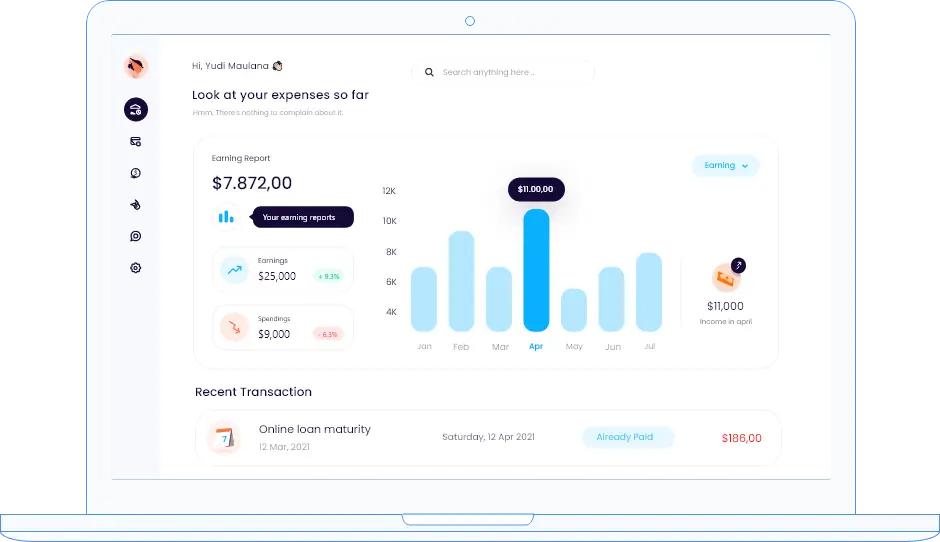 computer screen graphic showing expenses