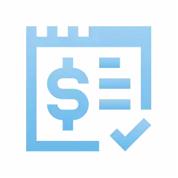 icon with money and a checkmark